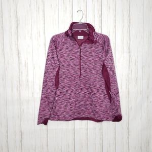Columbia Space Dye Plum Quarter Zip Popover Sz XL